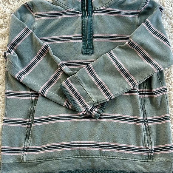 Fat Face Tops - Fat Face The Airlie Striped Green and Pink Pullover